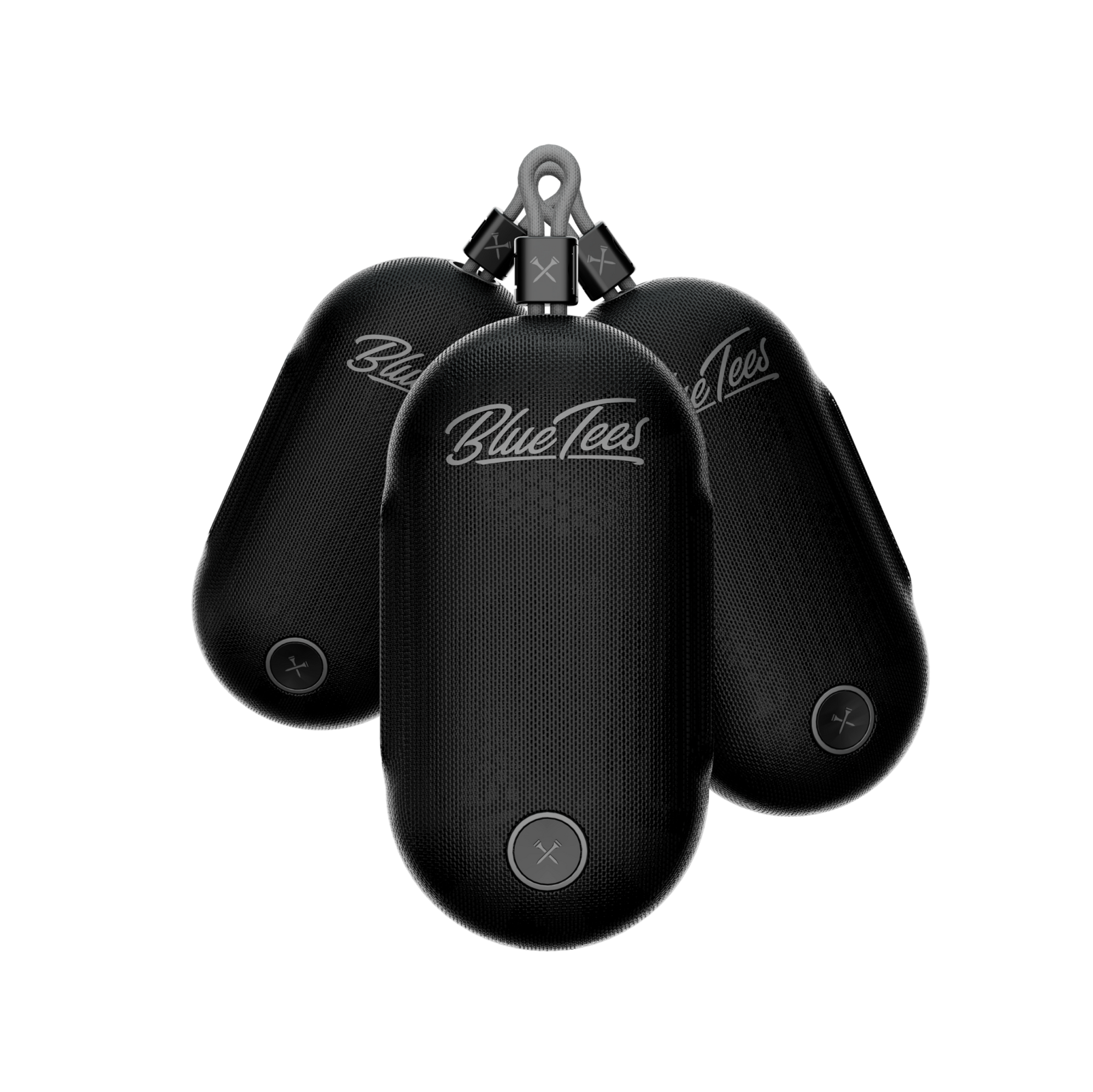 Player Go portable Bluetooth golf speaker in black and blue