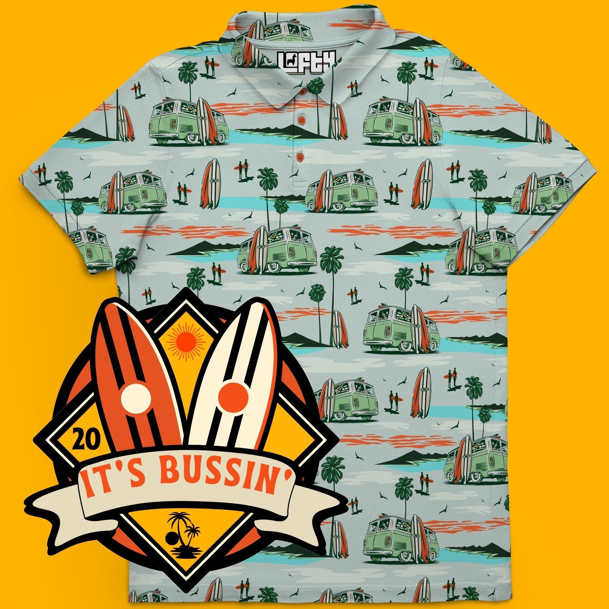 It's Bussin' | Cool Coastal Beach Golf Polo for Men