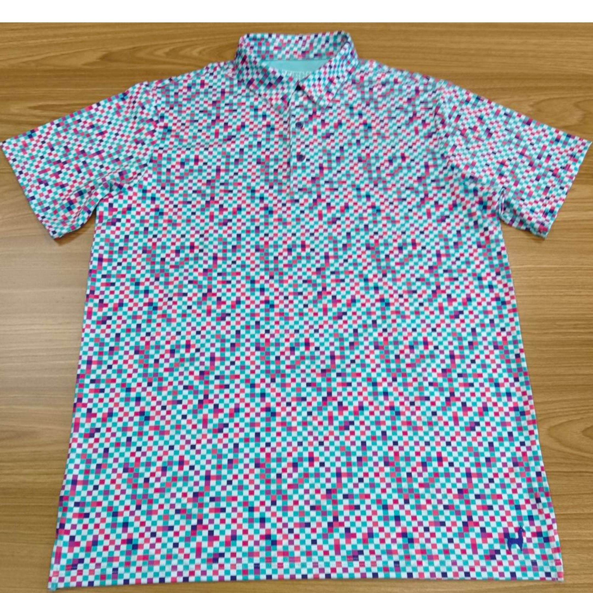 DUSTIN | Pastel Pixel Pattern Golf Polo Shirt for Men