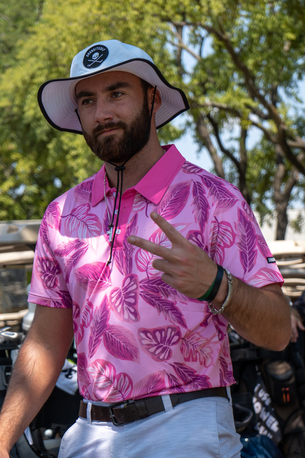 Pink Floral Polo