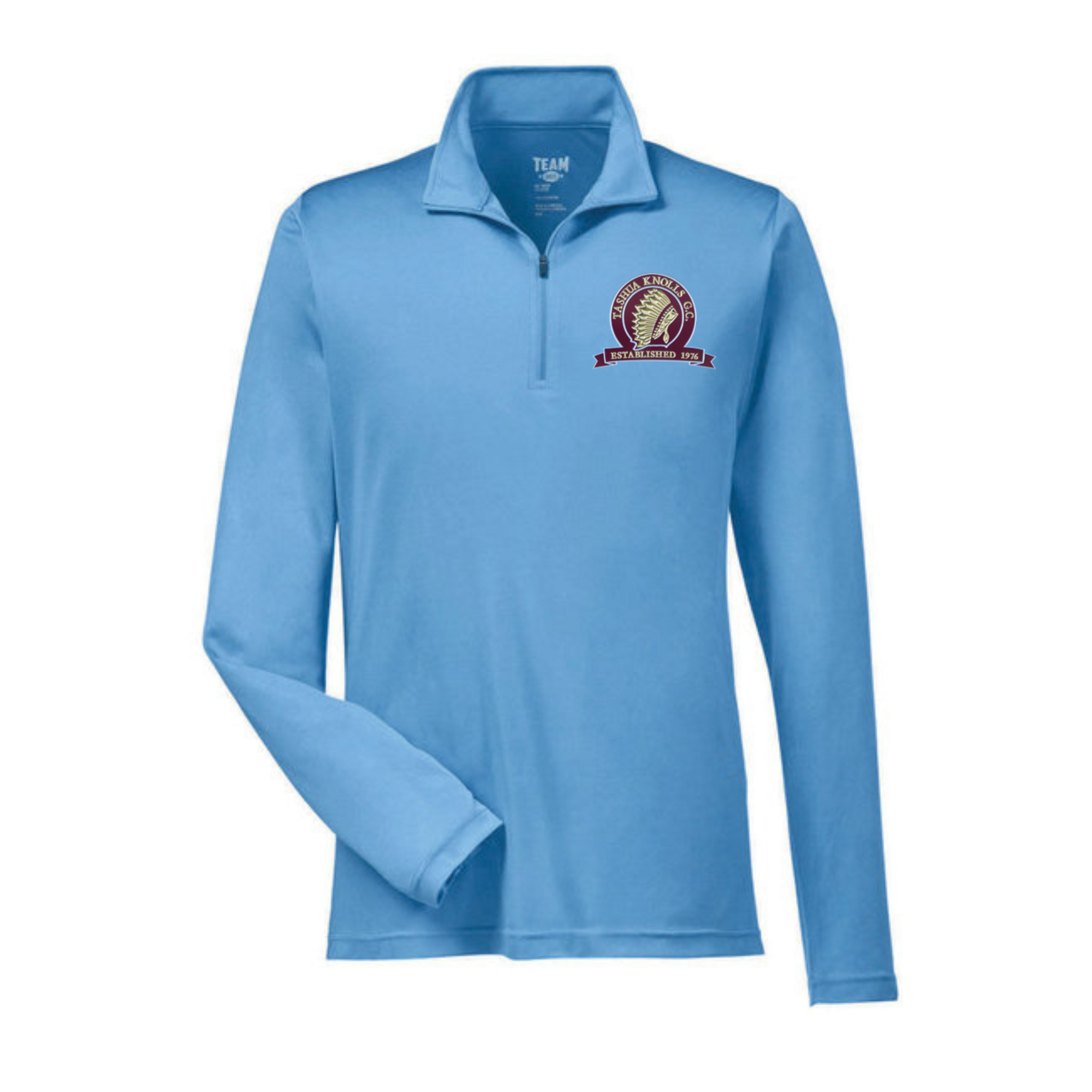 Custom golf quarter zip with personalized logo for performance wear