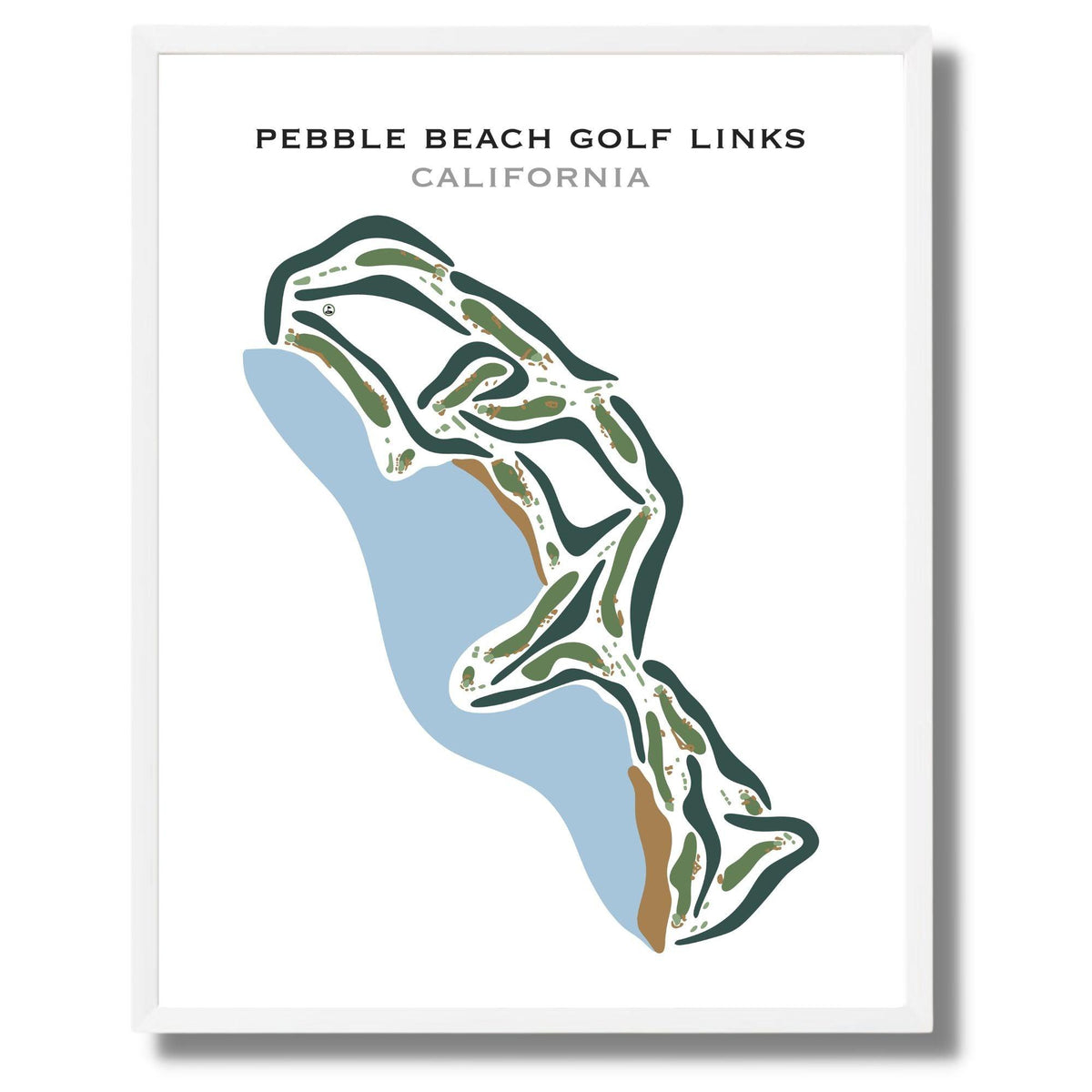 Detailed print of Pebble Beach Golf Links, California