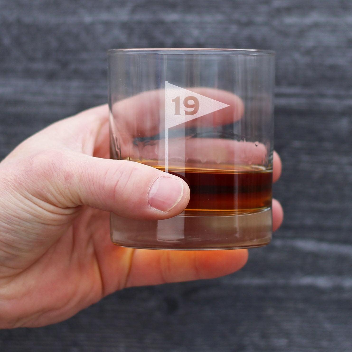 19th Hole & Golf Ball Rocks Glass