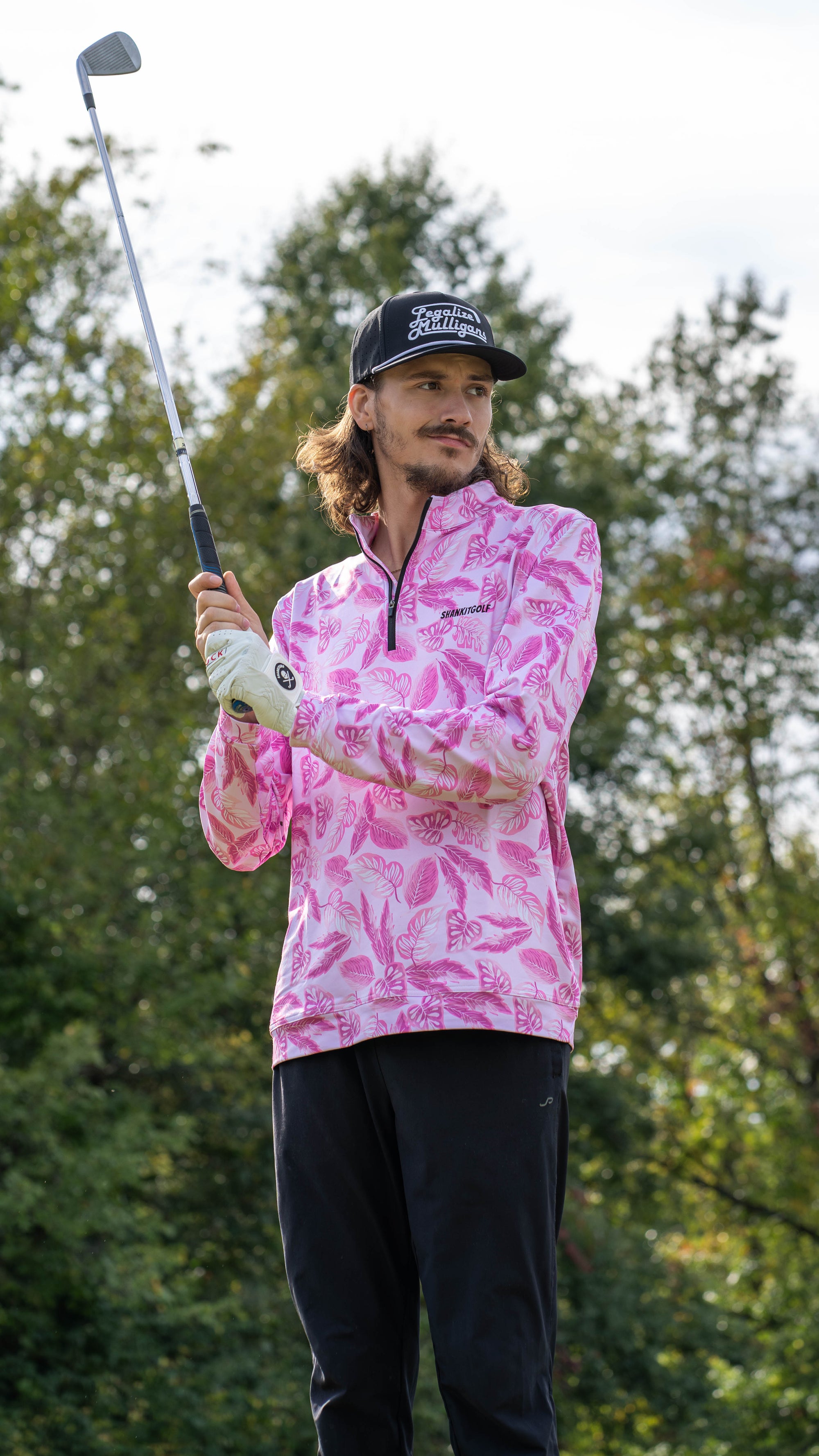 Pink Floral Quarter Zip