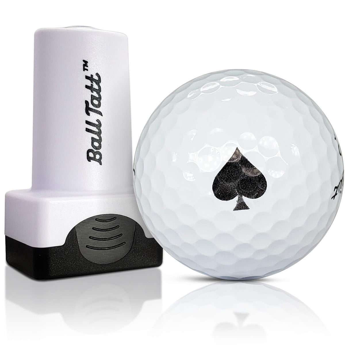 Ace of Spades golf ball stamp for permanent and unique ball marking.