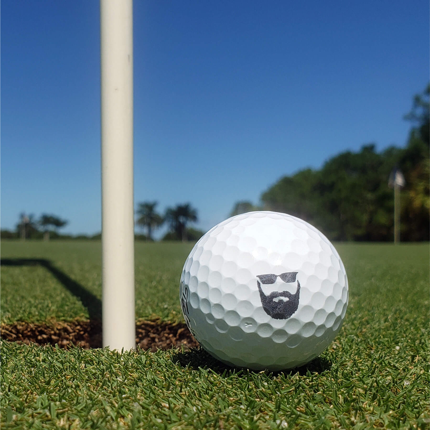 Beard Man Golf Ball Stamp