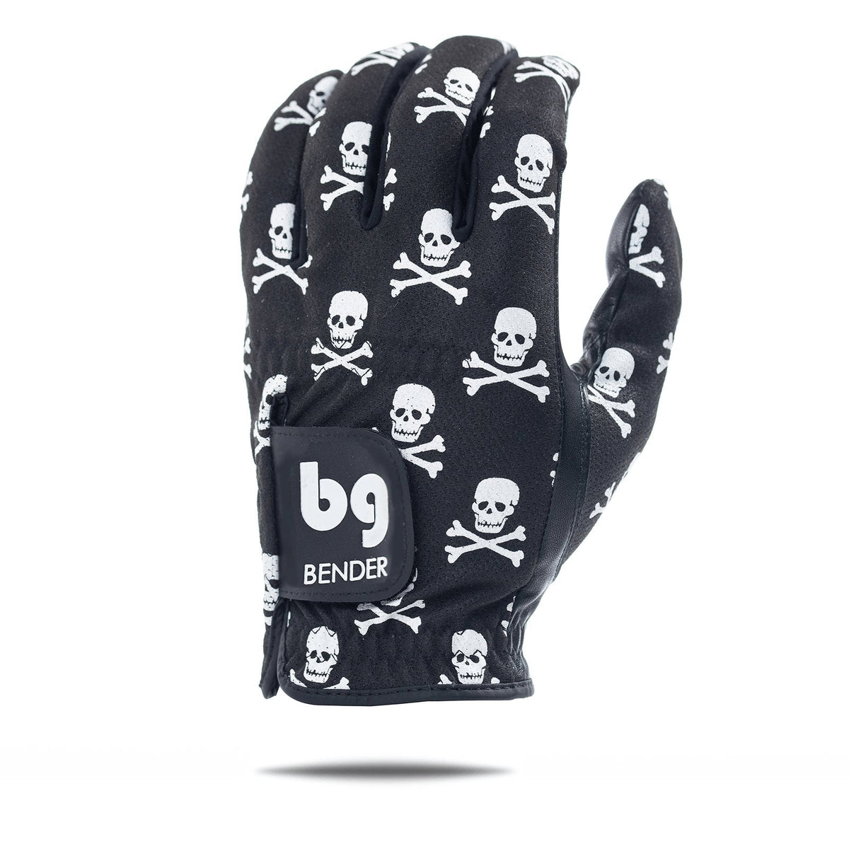 Black Skull and Crossbones Mesh Golf Glove