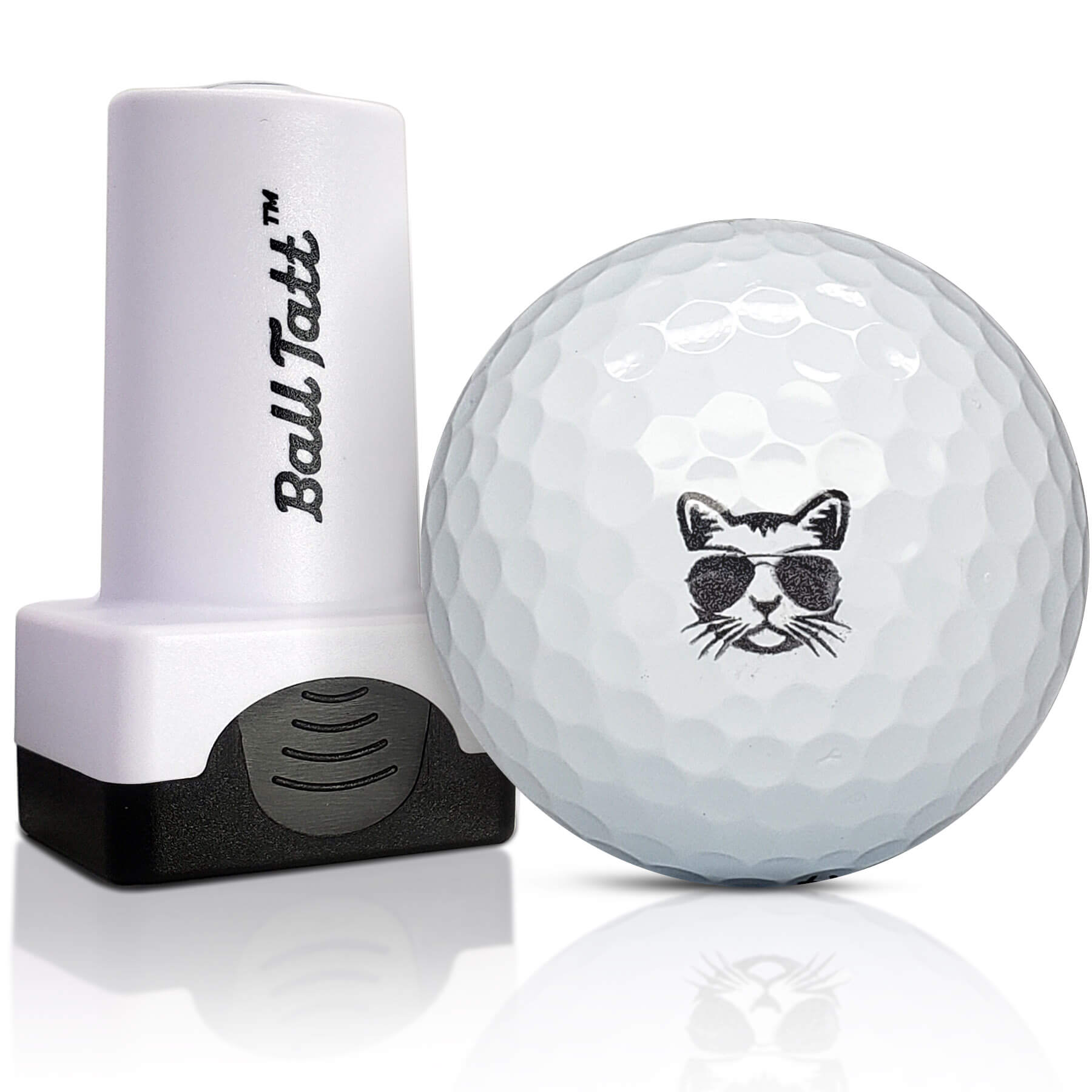 Cool Cat golf ball stamp for unique, durable ball marking on the course.