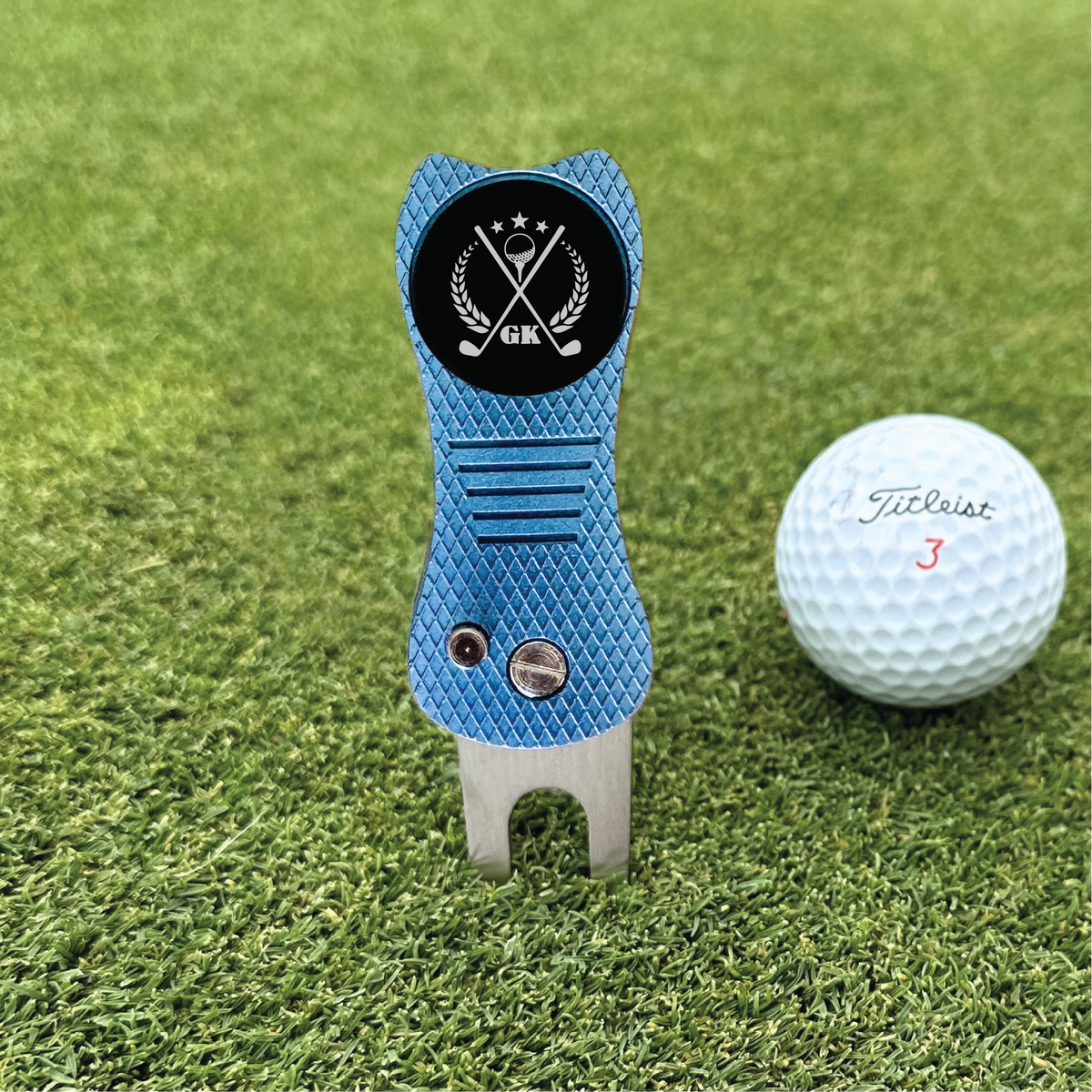 Personalized Switchblade Divot Tool with Magnetic Ball Marker