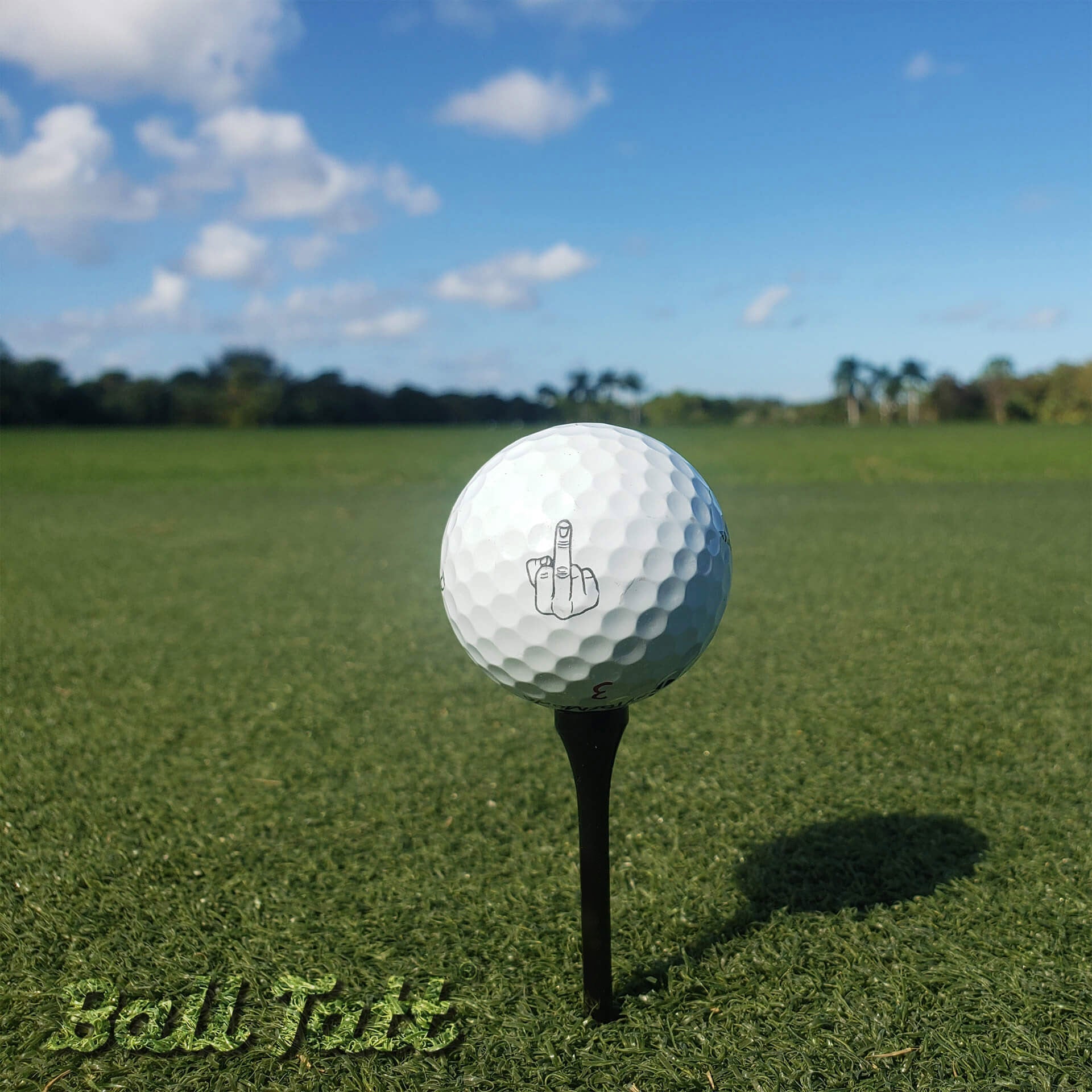 Middle Finger Golf Ball Stamp