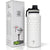 32 oz golf ball-textured water bottle with white spout lid for golfers.