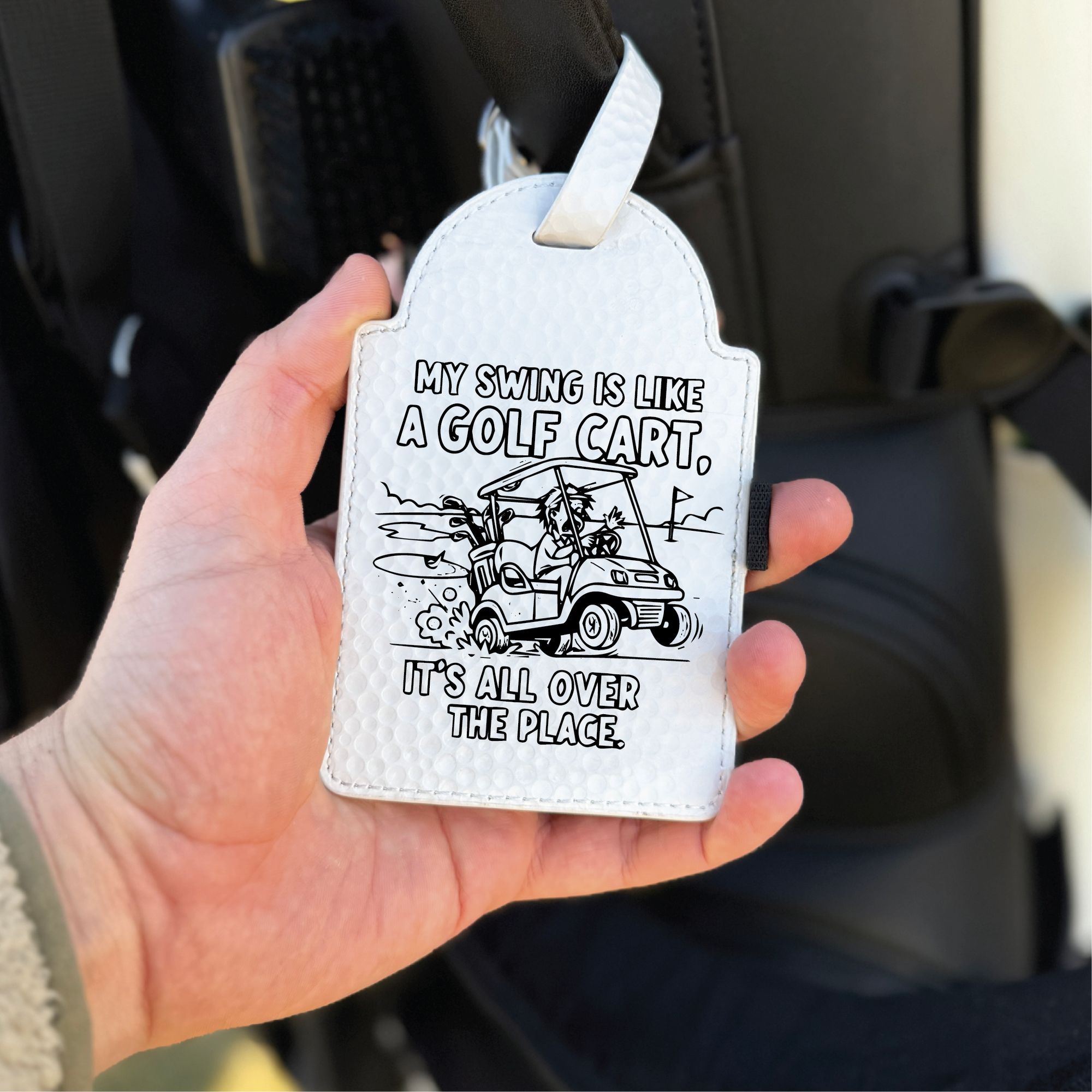 “All Over the Place” Golf Bag Tag