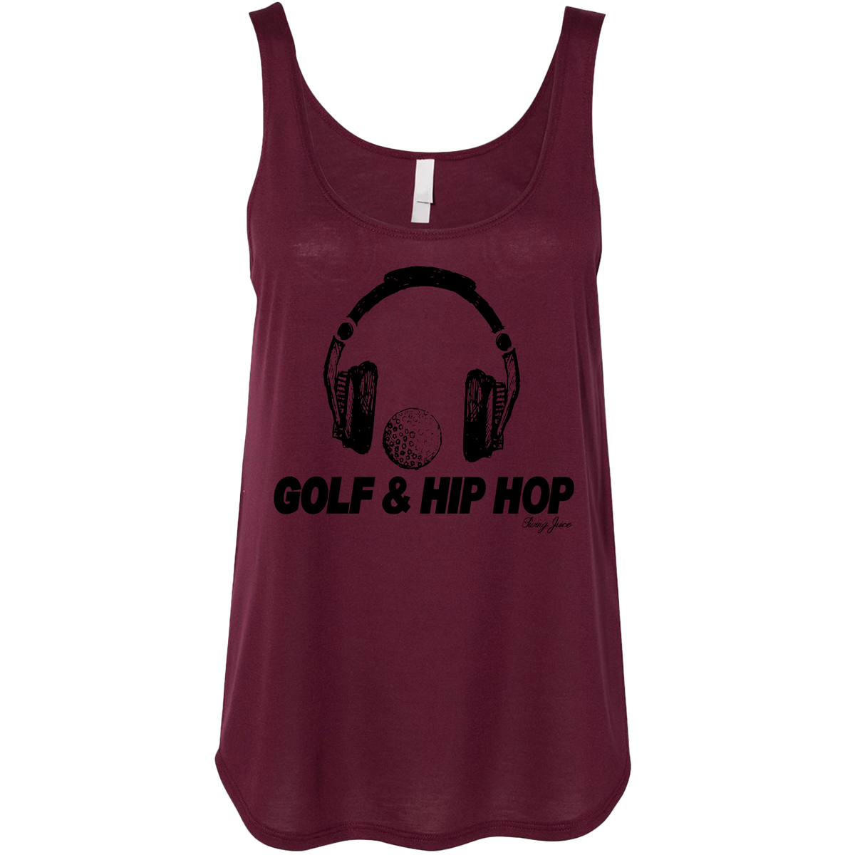 Golf Hip Hop Women’s Maroon Tank Top - Hip hop-inspired graphic, soft and breathable fabric, relaxed fit