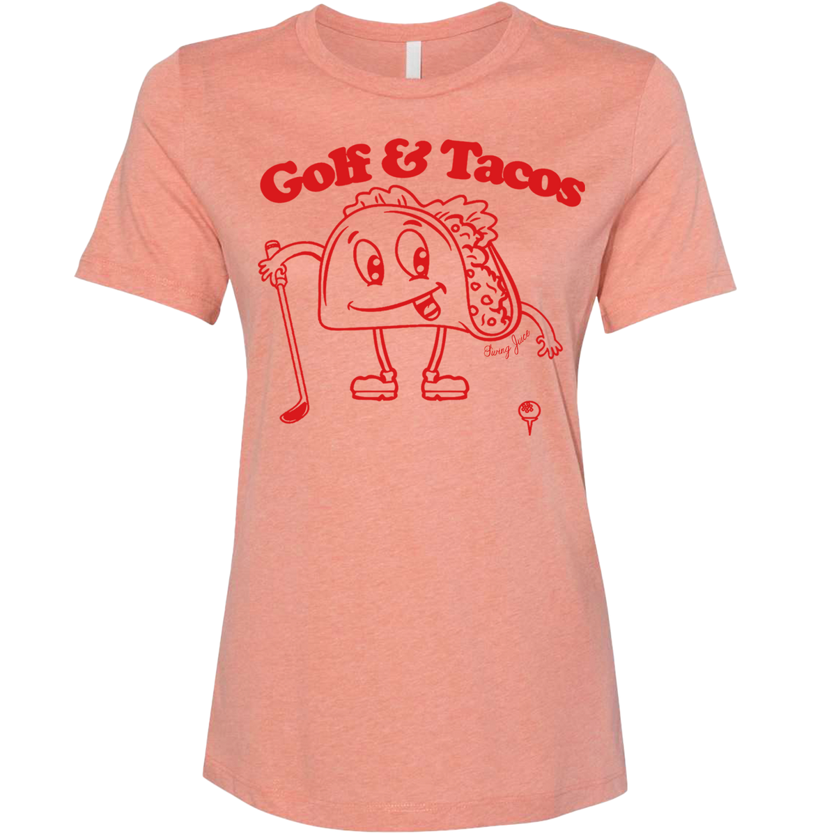 Golf Tacos Women&#39;s T-Shirt - Fun golf and taco graphic, soft cotton, relaxed women’s fit