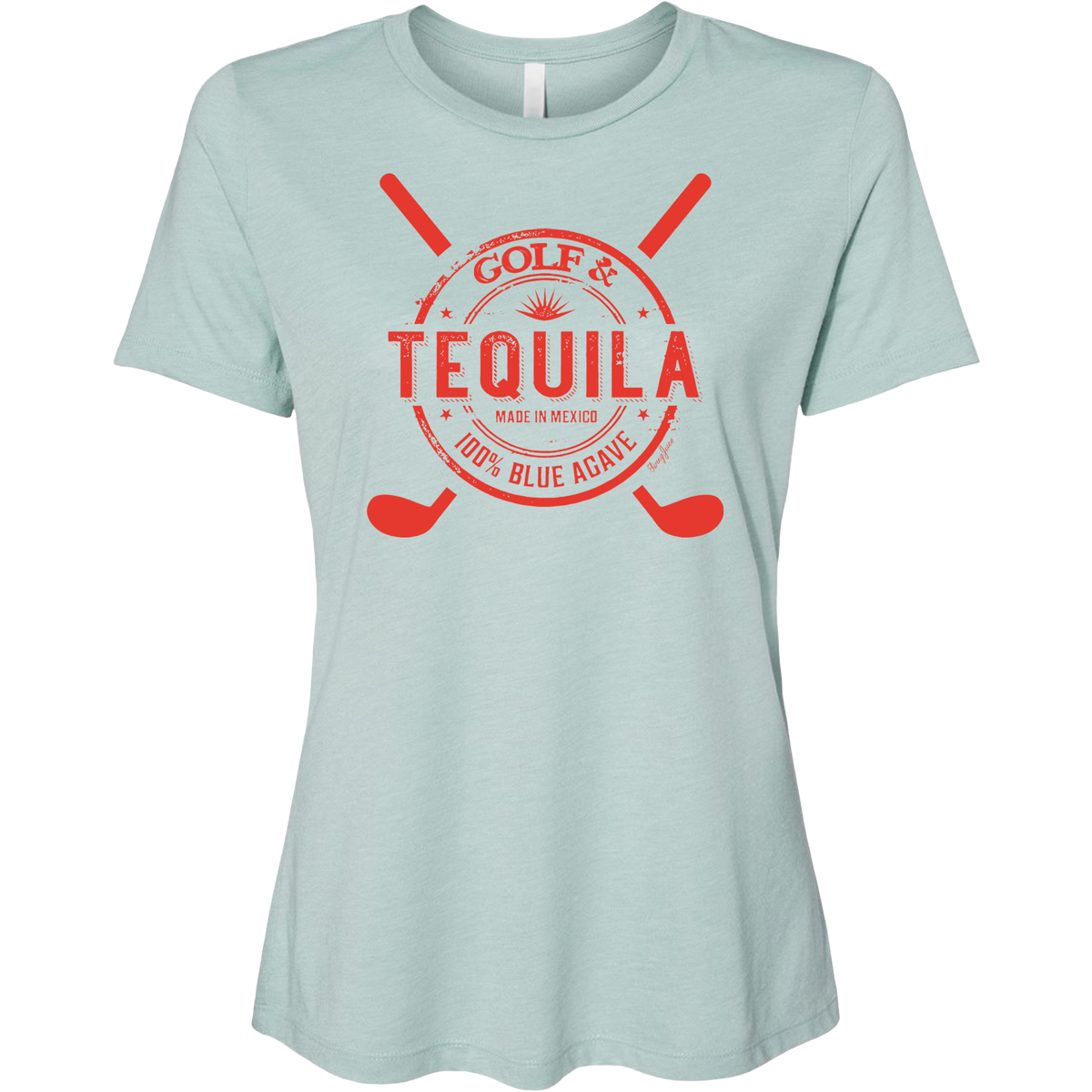 Golf Tequila Women&#39;s T-Shirt - Fun graphic tee with golf and tequila design, soft cotton, relaxed fit