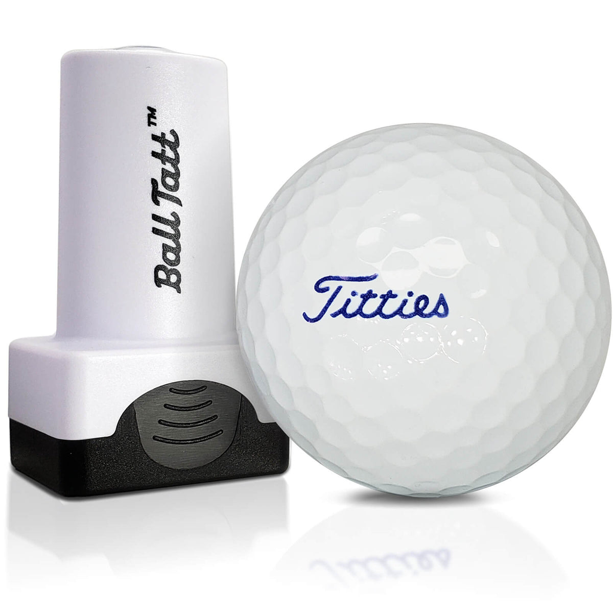 Cheeky Titties golf ball stamp for easy and fun ball marking.