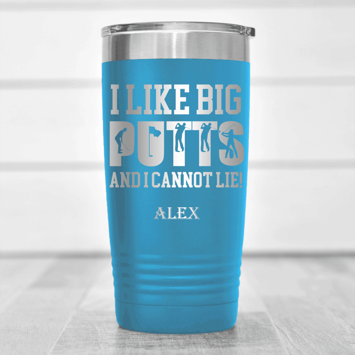 Light Blue Golf Tumbler With Baby Got Back Design