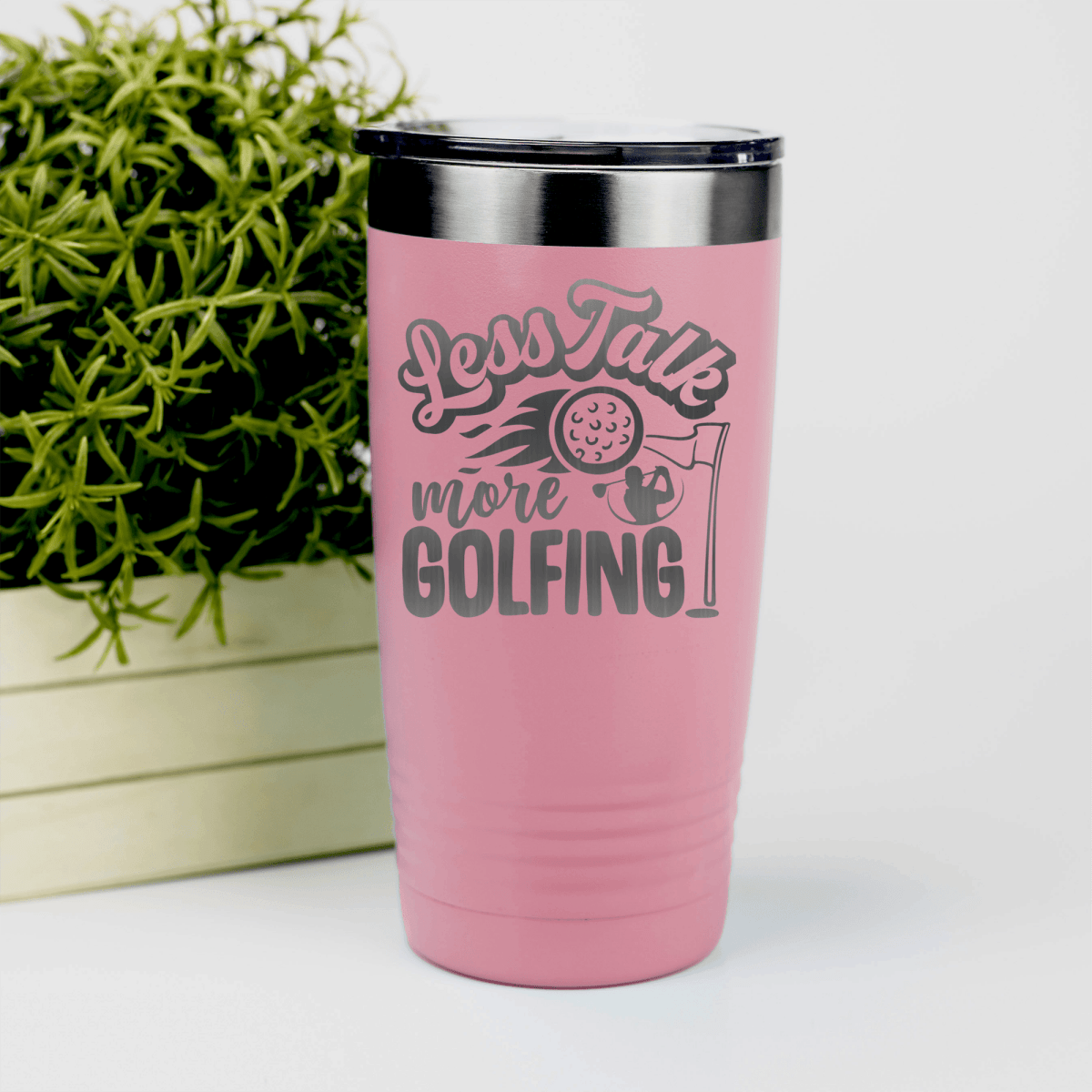 Salmon golf tumbler Less Talk More Golf