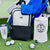 Personalized golf gift set with a cleat bag, towel, divot tool, and tumbler