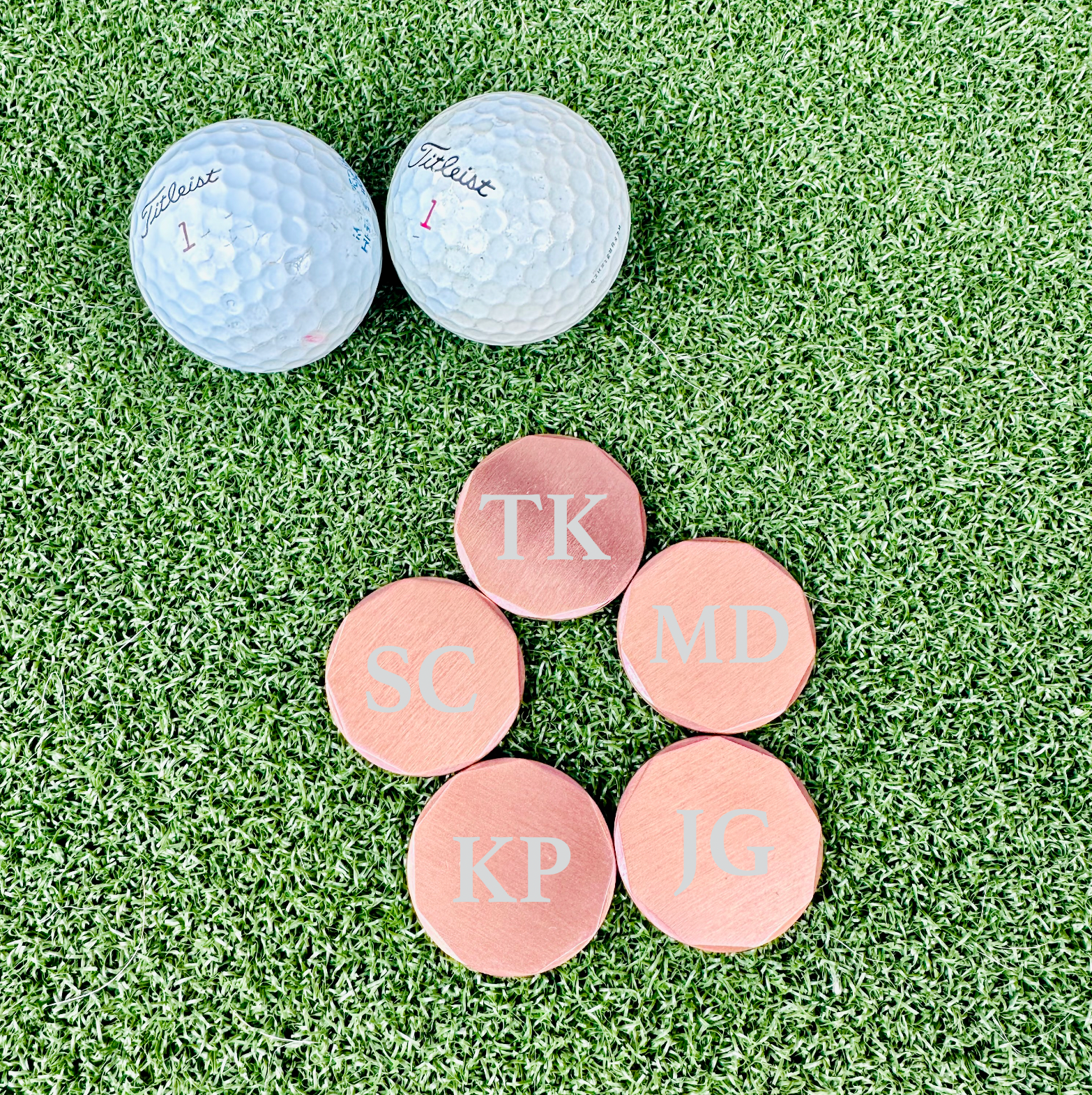 Monogrammed Copper Golf Ball Marker