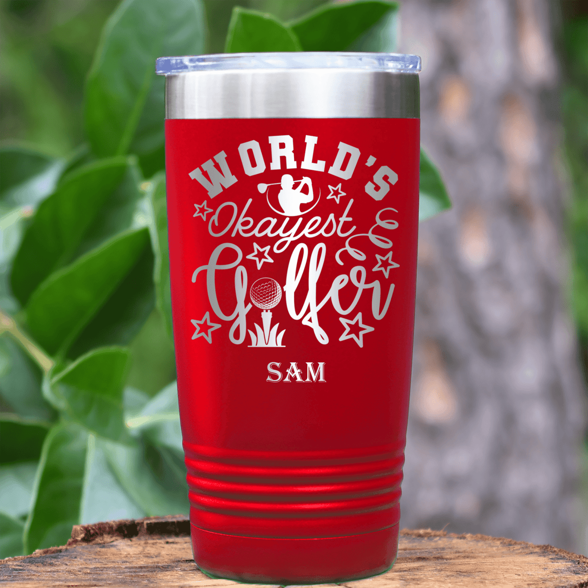 Black Golf Tumbler With Worlds Kinda Good Gofler Design