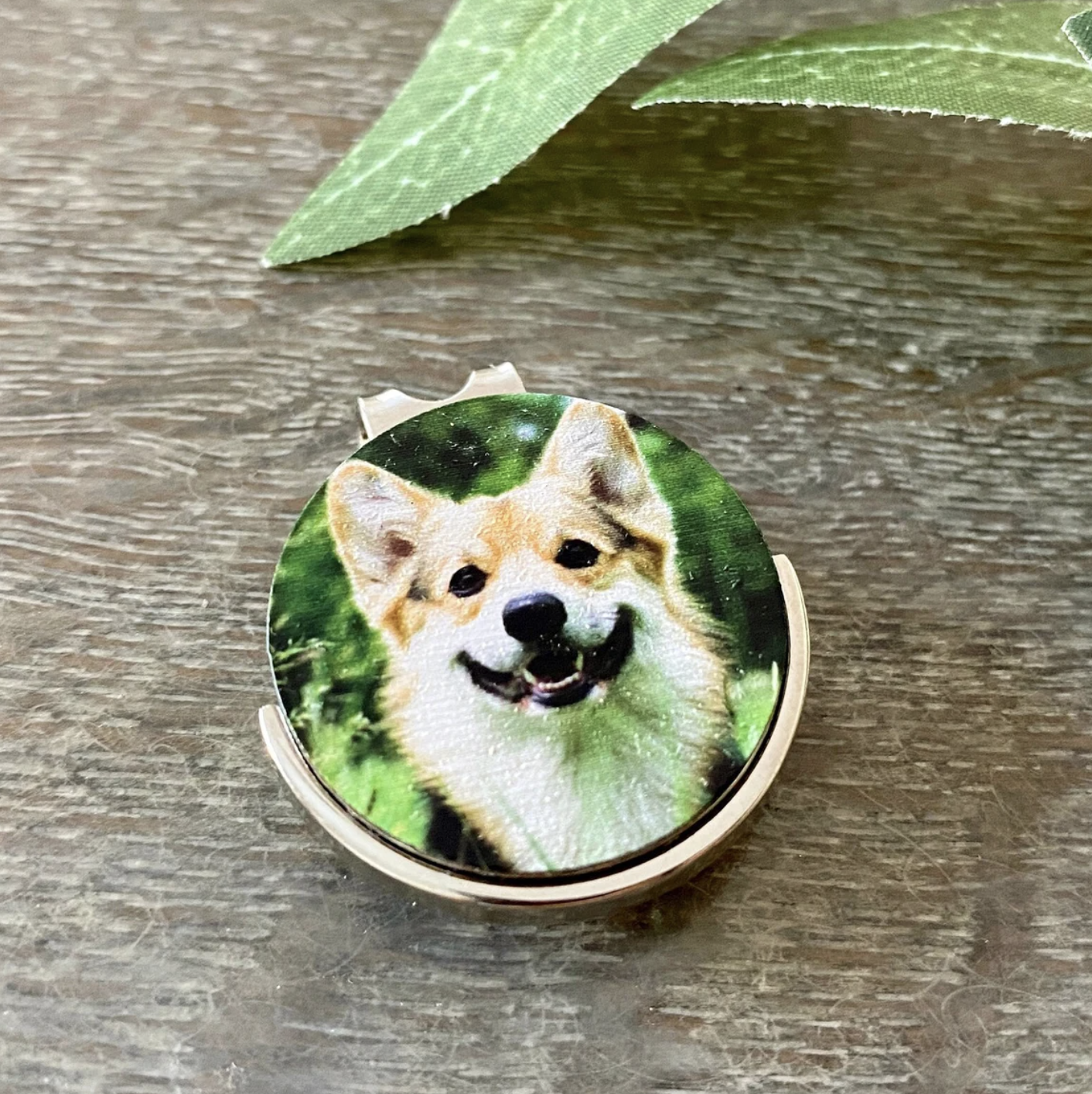 Custom golf ball marker with personalized pet photo for unique golfing style